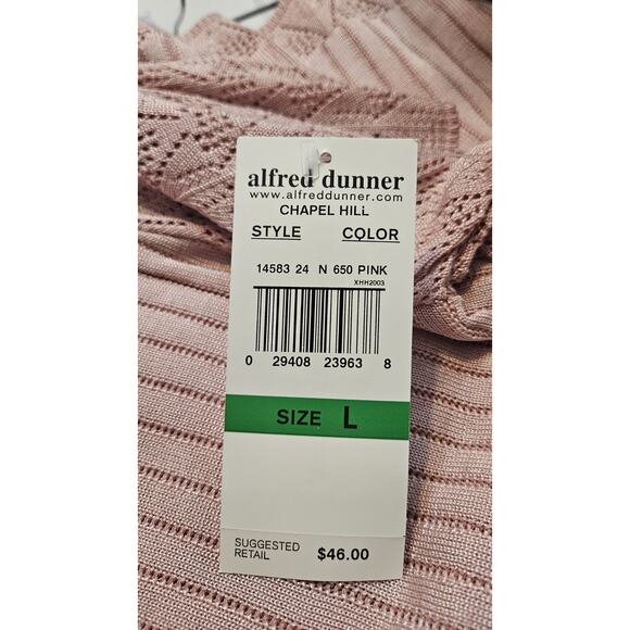 Alfred Dunner NWT Womens LG Pink Sweater Knit Short Sleeves USA - Picture 9 of 10